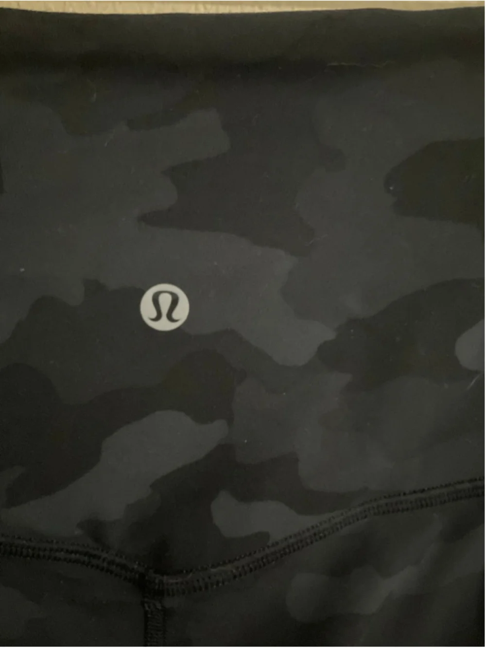 Lululemon Black Camo High Rise Leggings Side Pocket Athletic Yoga Pants size 6